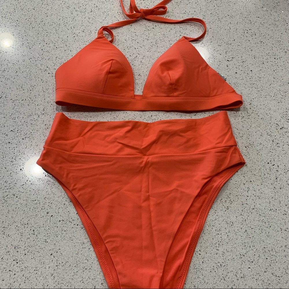 Aerie coral high waisted bikini - size medium